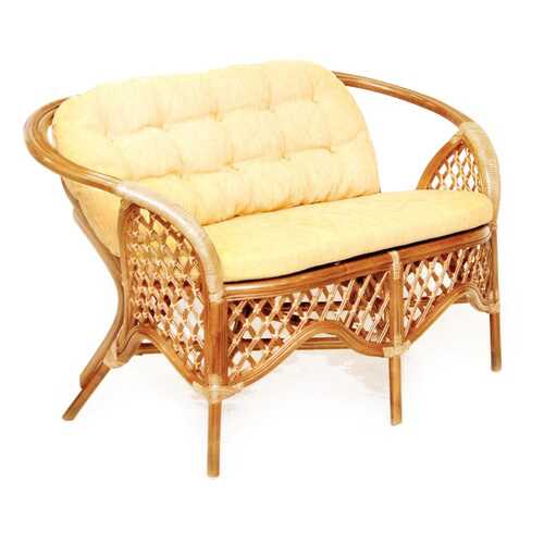 Плетеный диван для дачи ЭкоДизайн 1305С Коньяк в Цвет Диванов